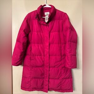 LL Bean Pink Goose Down Puffer Jacket Womens Size Small Petite Vintage
